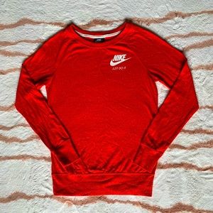 Nike Red Knit Long Sleeve Top XS